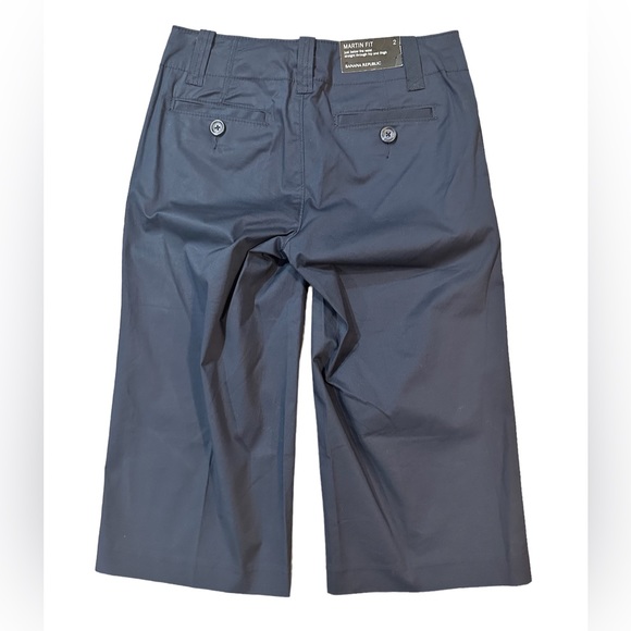 NEW Banana Republic Navy Womens Martin Fit Cropped Pants Capri Wide Leg NWT 2 - Picture 2 of 16